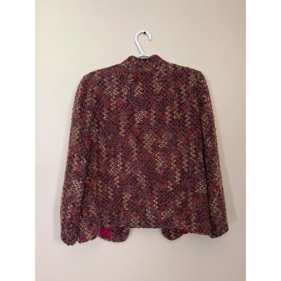 3 For $10 Jo Hardin Originals Womens Size 16 Vintage Knitted Open Coat Multicolo - Picture 2 of 4